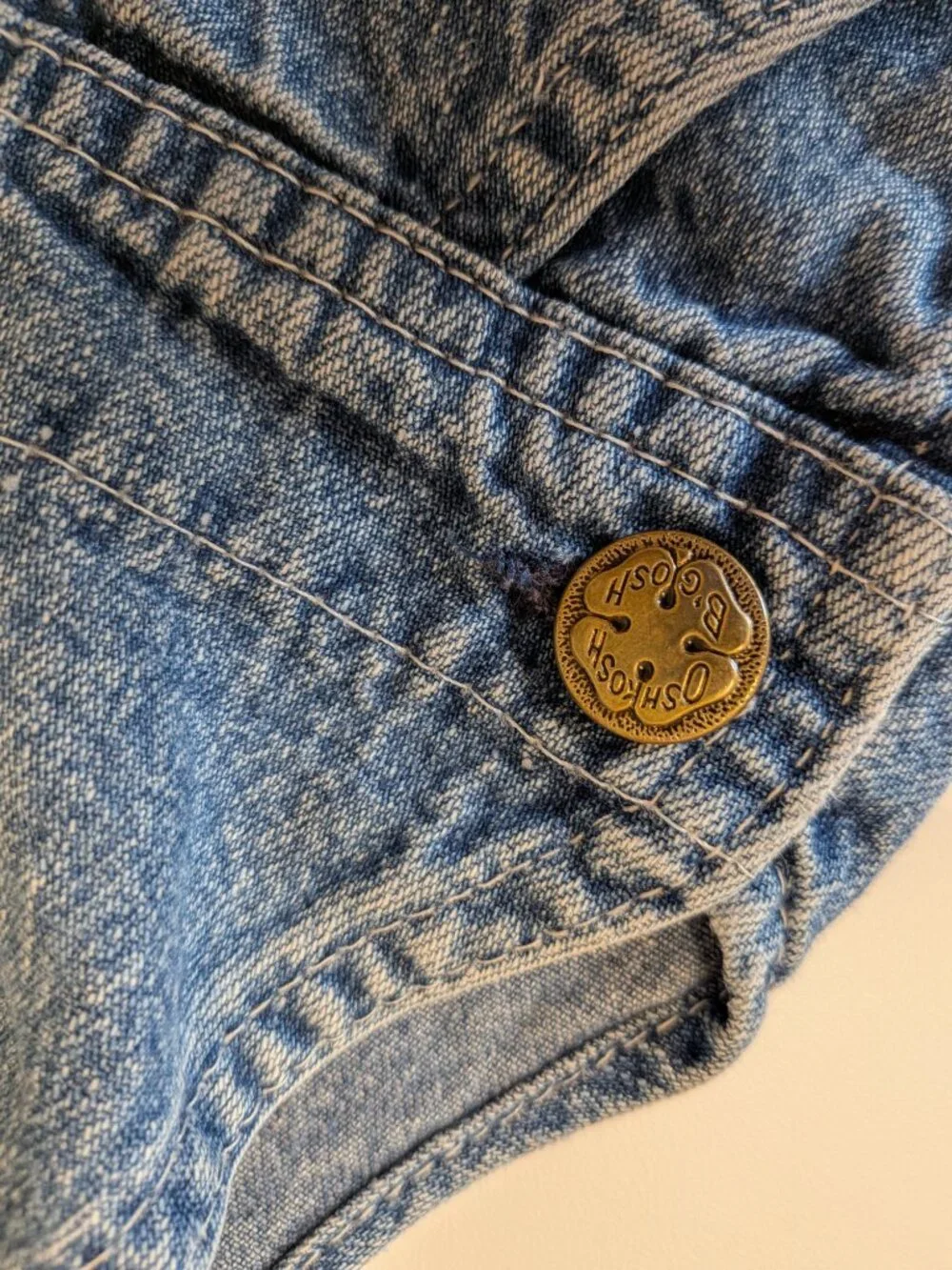 VTG 1980s OshKosh B'Gosh Denim Vestbak Overalls - Made in USA (Size 12M)